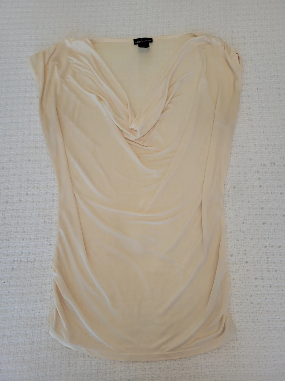 Moda International Light Cream Draped Cowl Neck Camisole